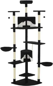 Comparer les prix de vidaXL Arbre à chat avec griffoirs en sisal 203 cm Noir et Blanc
