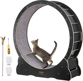 Meilleurs prix pour VEVOR Roue d'Exercice pour Chat 1100 mm Grande Roue de Tapis Roulant pour Chat Intérieur Roue de Course Tapis Détachable et Taquin pour Chat pour Course Marche Entraînement Convient Plupart des Chats
