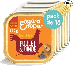 Meilleurs prix pour Edgard & Cooper, pâtée en barquette pour chien adulte - 18 x 300 g-Pâtée sans céréales Adulte