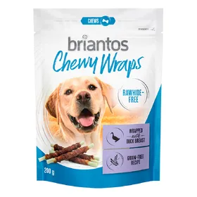 Comparer les prix de Briantos Chewy Wraps sans peau pour chien - lot mixte canard + poulet (2 x 200 g)