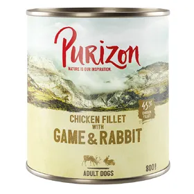 Meilleurs prix pour Purizon Adult 6 x 800 g - sans céréales  - gibier, lapin, potiron, airelles