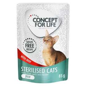 Meilleurs prix pour Concept for Life Sterilised Cats en gelée bœuf sans céréales - lot % : 24 x 85 g