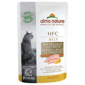 Comparer les prix de Almo Nature HFC Jelly filets de poulet, fromage - Pâtée pour chat