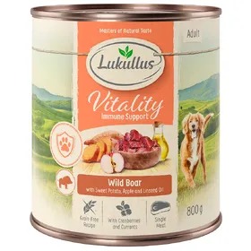 Comparer les prix de Lukullus Vitality Système immunitaire sanglier pour chien (sans céréales) - 6 x 800 g