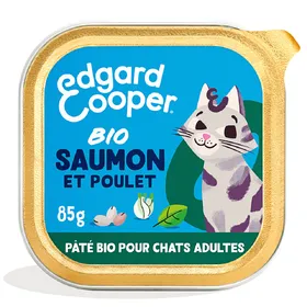 Comparer les prix de Edgard & Cooper Adult Pâté bio sans céréales 85 g pour chat - saumon bio, poulet bio