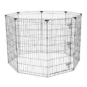 Comparer les prix de Enclos haut en métal TIAKI pour chiot – 8 panneaux de L 61 x H 106 cm