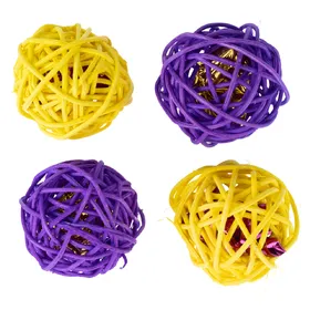 Meilleurs prix pour Lot de balles en osier TIAKI pour chat - lot de 4 balles
