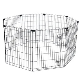 Meilleurs prix pour Enclos en métal pour chiot TIAKI – taille M : 8 panneaux de l 61 x H 76 cm