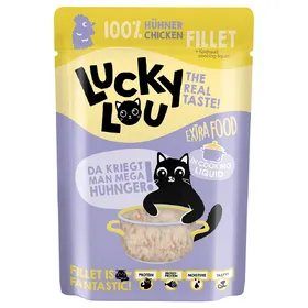 Comparer les prix de 12x70g Extra Food Filet de poulet en bouillon Lucky Lou Nourriture humide pour chat