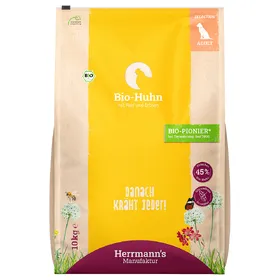 Comparer les prix de Herrmann's poulet bio, riz, petits pois pour chien – 2 x 10 kg