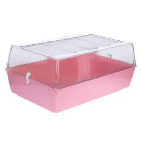 Comparer les prix de Cage TIAKI Panorama L pour rongeur - rose : L 71 x l 46 x H 31,5 cm