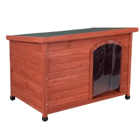 Meilleurs prix pour Woody Niche à toit plat et porte en plastique pour chien - 115x76x80 cm