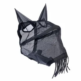 Comparer les prix de Nomad Tales Masque anti-mouches avec oreilles & Protège-nuque à franges, noir pour cheval entier