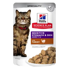 Comparer les prix de Hill's Science Plan Adult Sensitive Stomach & Skin pour chat - dinde (48 x 85 g)