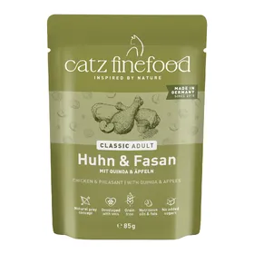 Comparer les prix de 16x85g Lot économique catz finefood poulet et faisan - Pâtée pour chat