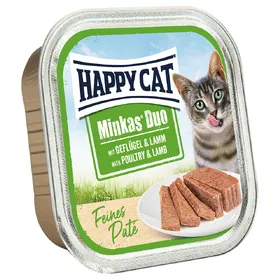 Comparer les prix de Happy Cat Minkas Duo pour chat - volaille, agneau 16 x 100 g