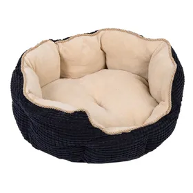 Meilleurs prix pour Panier Grand Chat Rebord haut Lavable à 30°C L60xl55xH22 cm Noir/Beige Panier Cozy Kingdom