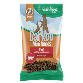 Comparer les prix de Barkoo Mini Bones (semi-humide) 200 g - SANS CÉRÉALES pour chien - bœuf, betteraves rouges, orties