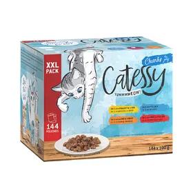 Comparer les prix de Pack XXL 4 variétés de bouchées en gelée Catessy - Pâtée pour chat