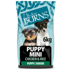 Comparer les prix de Puppy Mini - Poulet et riz Burns croquettes pour chien