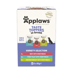 Comparer les prix de Applaws Taste Toppers lot mixte en bouillon - Pâtée pour chien