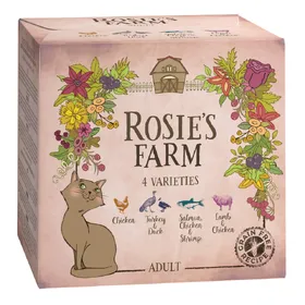 Comparer les prix de Offre d'essai Rosie's Farm Adult 4 x 100 g - lot mixte (4 saveurs)