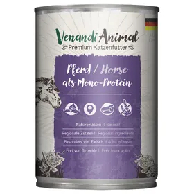 Comparer les prix de 24x400g Venandi Animal monoprotéine cheval nourriture pour chat humide