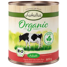 Meilleurs prix pour Lukullus Organic Adult bœuf, pomme (sans gluten) pour chien - 6 x 800 g