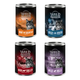Meilleurs prix pour Wild Freedom Adult 6 x 400 g pour chat -  lot mixte II (2 x poulet, 2 x colin, bœuf, canard)
