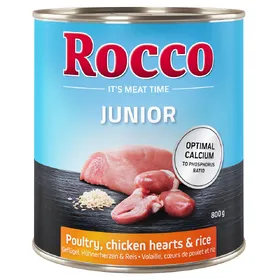 Comparer les prix de Junior volaille, cœurs de poulet, riz Rocco - Nourriture pour chien