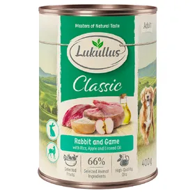 Comparer les prix de Lot Lukullus Classique 24 x 400 g - Adulte : lapin, gibier