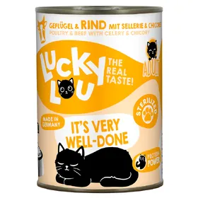 Meilleurs prix pour 400g Lucky Lou sterilised volaille et bœuf nourriture pour chat humide