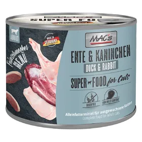 Meilleurs prix pour Paquet économique : 24x200g MAC's Cat Feinschmecker canard & lapin nourriture pour chat humide