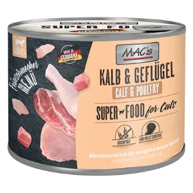 Meilleurs prix pour Paquet d'épargne : 24x200g MAC's Cat Feinschmecker veau & volaille nourriture pour chat humide