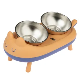 Meilleurs prix pour Porte-gamelles TIAKI Cova, écuelles incluses pour chat et petit chien - capacité : 2 x 350 mL, 15 cm de diamètre