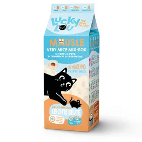 Meilleurs prix pour Paquet économique : 60x28g Lucky Lou paquet de souris mix sélection (4 sortes) Friandises pour chats