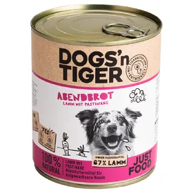 Comparer les prix de Lot Dogs’n Tiger Adult 12 x 800 g - agneau, panais
