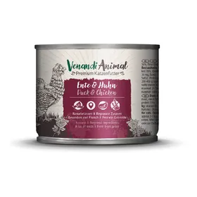Meilleurs prix pour Nourriture humide pour chat Venandi Animal Adult Cat canard et poulet pour chats 6 x 200 g