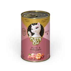 Comparer les prix de Kitty Cat Adult Pâte 6 x 400 g pour chat – dinde, crevettes