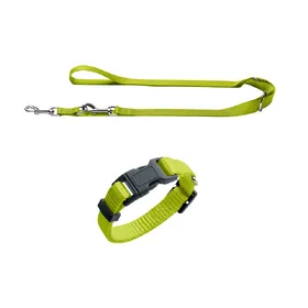 Comparer les prix de HUNTER Laisse réglable London, citron vert Collar London S Lime & Training Leash London Lime chien