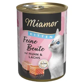 Comparer les prix de Lot Miamor Feine Beute Kitten 12 x 400 g pour chaton - poulet, saumon