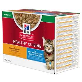 Comparer les prix de Kitten Healthy Cuisine poulet, poisson Hill's Science Plan