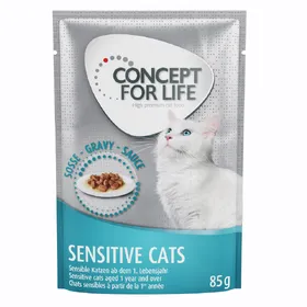 Meilleurs prix pour Sensitive Cats en sauce Concept for Life - Sachets et Boîtes pour Chat