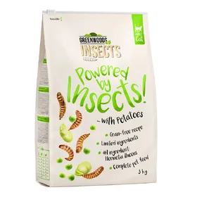 Meilleurs prix pour Greenwoods Insects pommes de terre, petits pois, fèves pour chat 3 kg