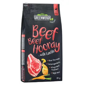 Comparer les prix de Greenwoods bœuf, lentilles, pommes de terre, carottes - Croquettes pour chien
