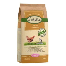 Comparer les prix de Lukullus Junior poulet, truite - Croquettes pour chien