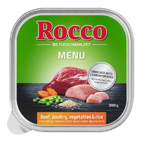 Comparer les prix de Rocco Menu bœuf, volaille - Pâtée pour chien