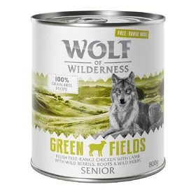 Meilleurs prix pour Senior Green Fields agneau, poulet Wolf of Wilderness - Pâtée pour chien