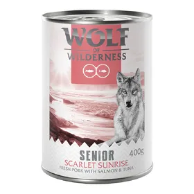 Comparer les prix de Wolf of Wilderness Senior "Red Meat" 6 x 400 g pour chien Scarlet Sunrise