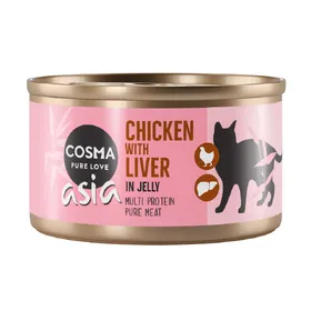 Meilleurs prix pour Lot Cosma Asia en gelée 24 x 85 g pour chat - poulet, foie de poulet